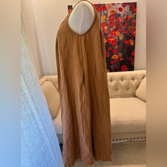JENNI KAYNE Drift Dress Terracotta 100% Cotton Tank Long Dress L - Picture 7 of 7